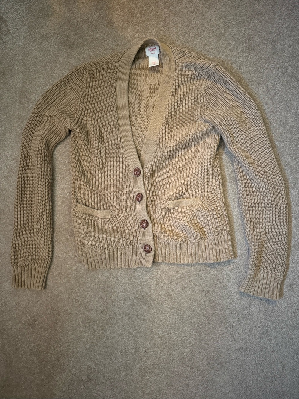 Mossimo Beige Button-Front Women’s Cardigan Sweater